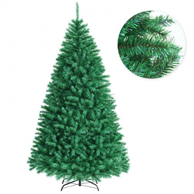 8 Feet Iridescent Tinsel Artificial Christmas Tree With Branch Tips