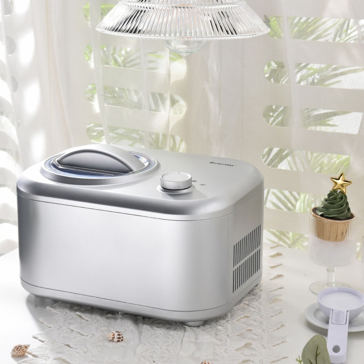 1.1 Qt Ice Cream Maker Automatic Frozen Dessert Machine With Spoon