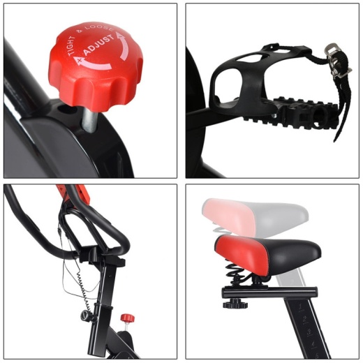 Indoor Exercise Bike Belt Driven Stationary Bike With Pulse Sensor & Phone Holder