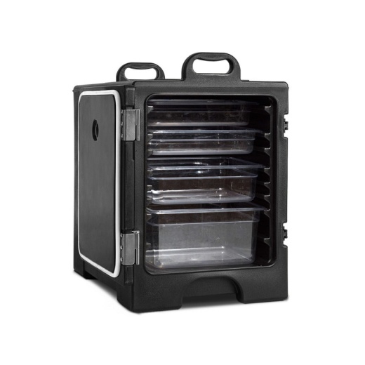 81 Quart Capacity End-Loading Insulated Food Pan Carrier-Black