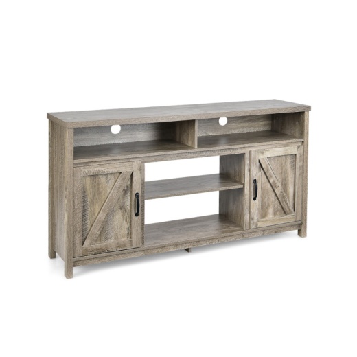 59 Inch TV Stand Media Center Console Cabinet with Barn Door