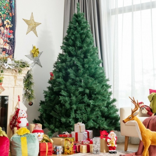 7 Feet Pvc Hinged Artificial Christmas Tree 968 Tips Holiday Decor With Metal Stand