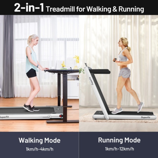2.25 Hp 2-In-1 Folding Walking Pad Treadmill with Dual Display and App Control