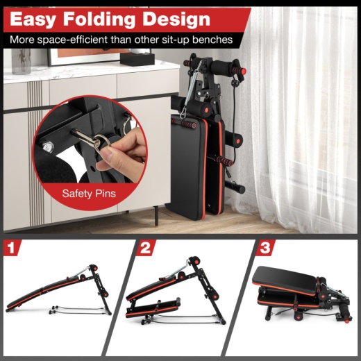 Multifunctional Sit Up Bench 4 Position Adjustable Metal Workout Bench
