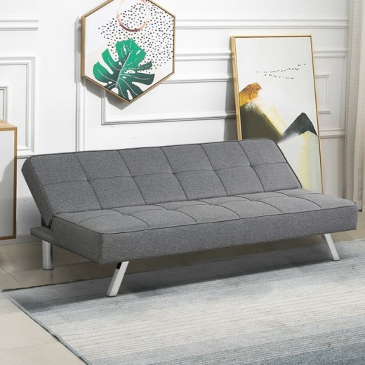 Buy Convertible Futon Sofa Bed Adjustable Sleeper Online Grey Linen Fabric