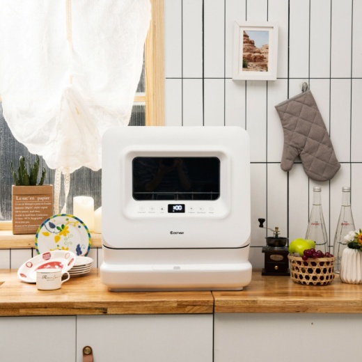 Portable Countertop Dishwasher Air Drying 5 Programs With 7.5L Water Tank