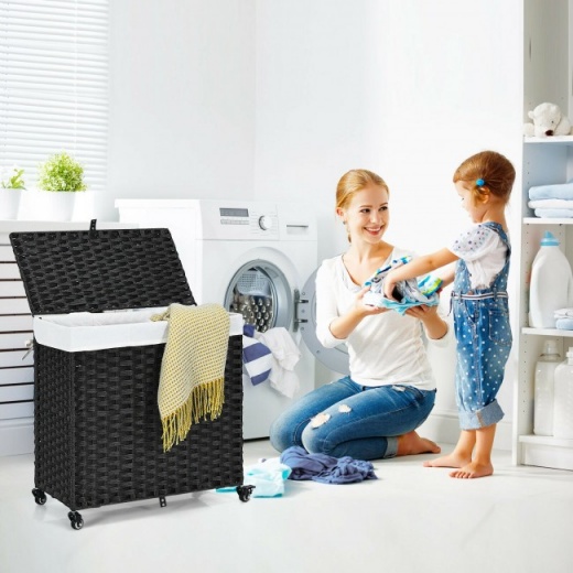 Laundry Hamper with Wheels and Lid