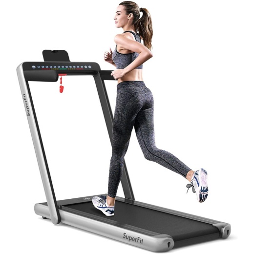2.25 Hp 2-In-1 Folding Walking Pad Treadmill with Dual Display and App Control