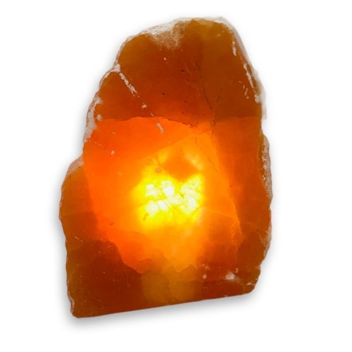 Orange Selenite Raw Lamp