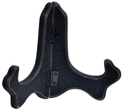 Black Wood Plate Stand, 4-1/2"