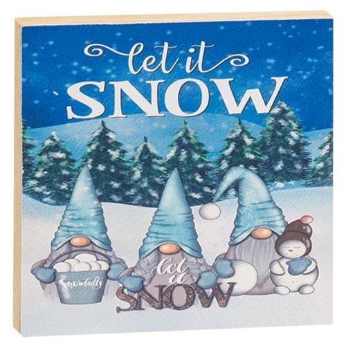 Let It Snow Gnome Family Square Block