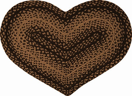 Braided Ebony Heart Rug