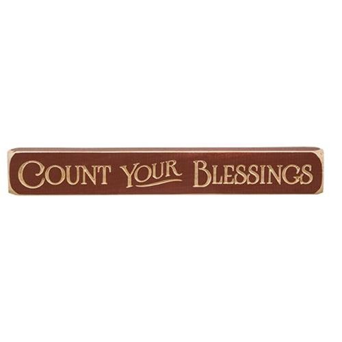 Count Your Blessings Engraved Block, 12"