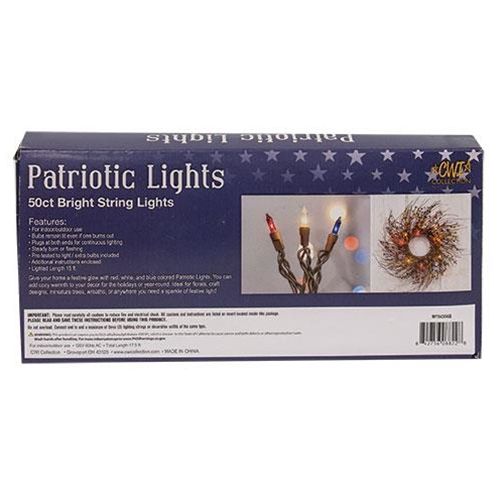 Patriotic Lights, Brown Cord 50 Ct
