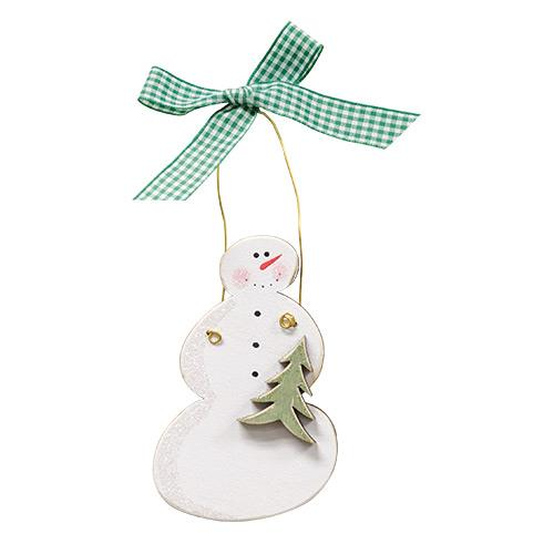Snowman W/Tree Ornament - Rustic Charm for Your Holiday Decor