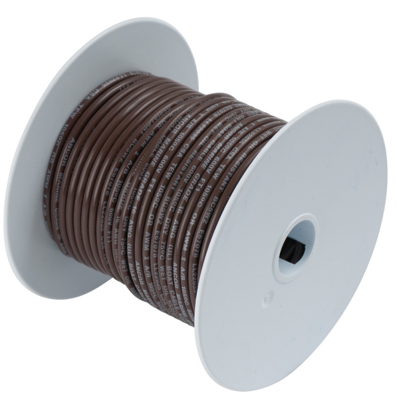 Ancor Brown 18 Awg Tinned Copper Wire - 500'