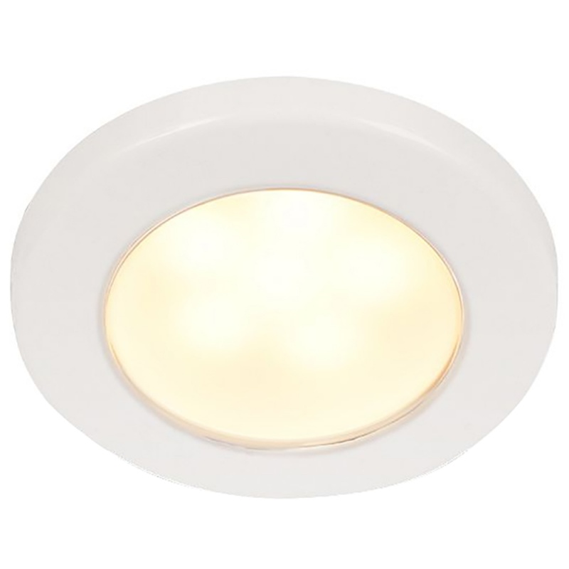 Hella Marine Euroled 75 3" Round Screw Mount Down Light - Warm White Led - White Plastic Rim - 24v