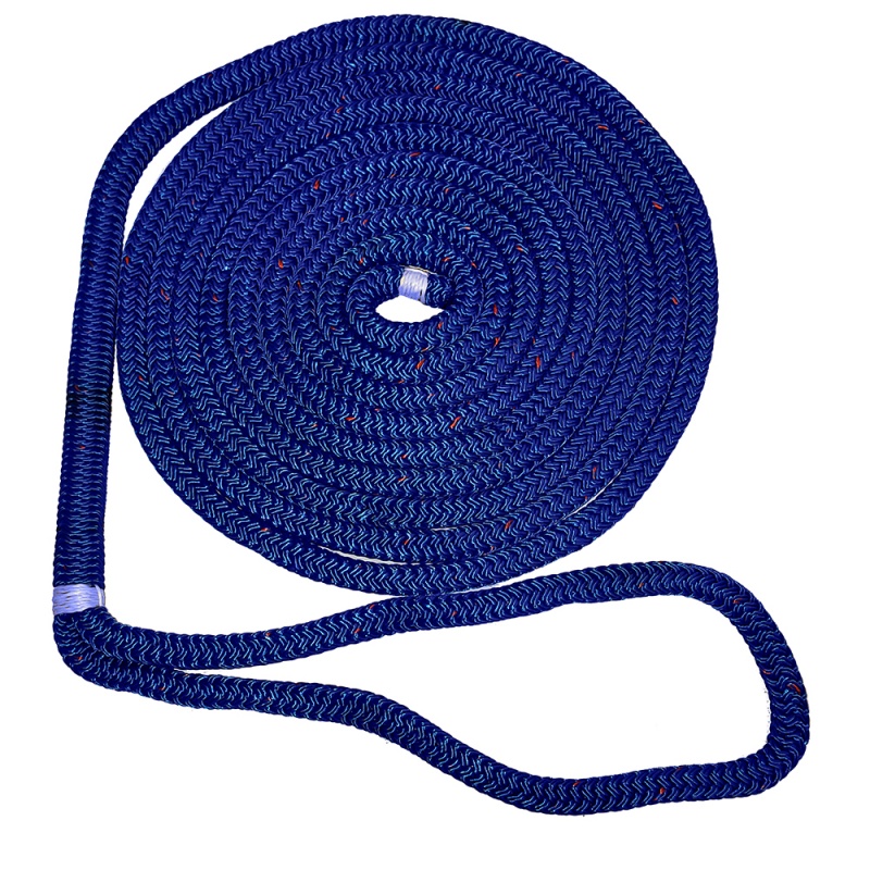 New England Ropes 5/8" Double Braid Dock Line - Blue W/Tracer - 25'