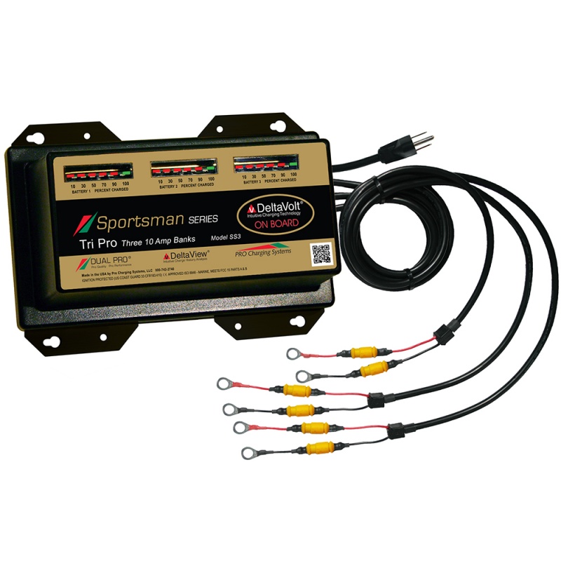 Dual Pro Sportsman Series Battery Charger - 30A - 3-10A-Banks - 12V-36v