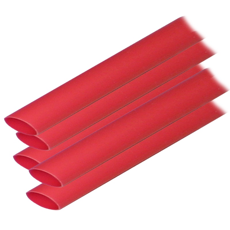 Ancor Adhesive Lined Heat Shrink Tubing (Alt) - 1/2" X 12" - 5-Pack - Red