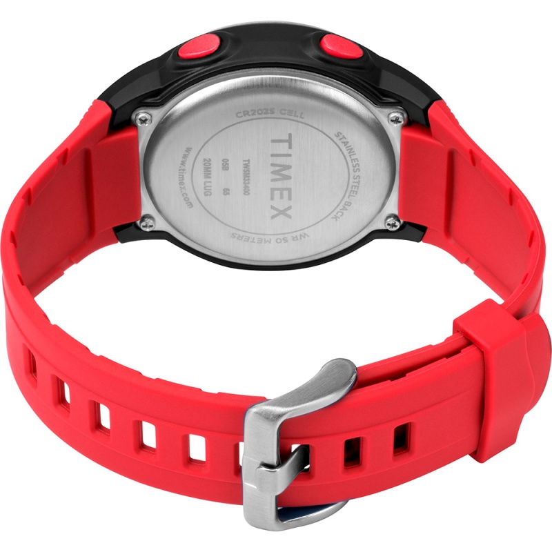 Timex T100 150 Lap Watch - Red/Black