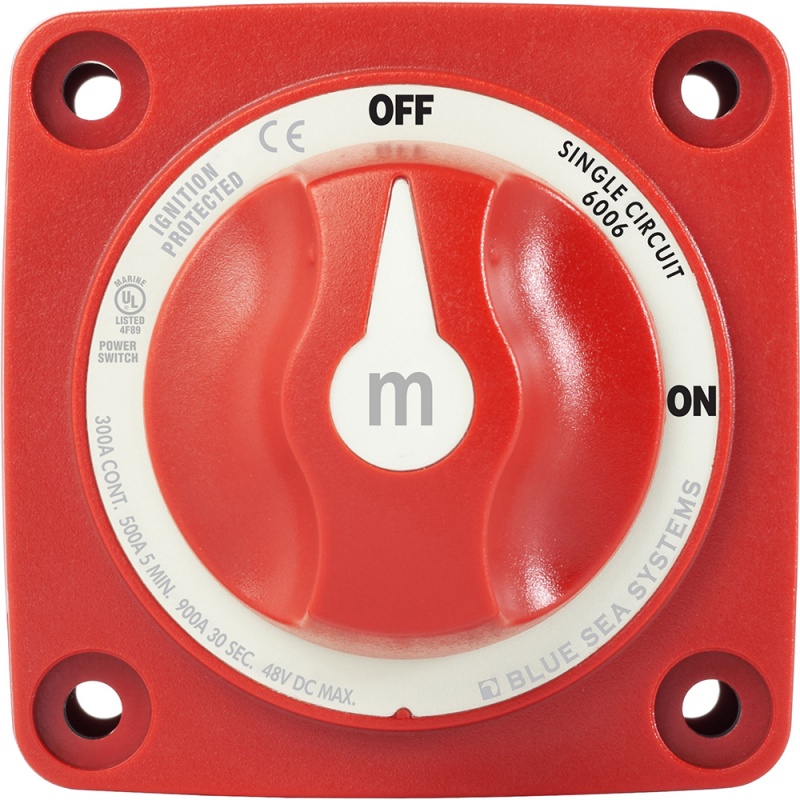 Blue Sea 6006 M-Series (Mini) Battery Switch Single Circuit On/Off Red