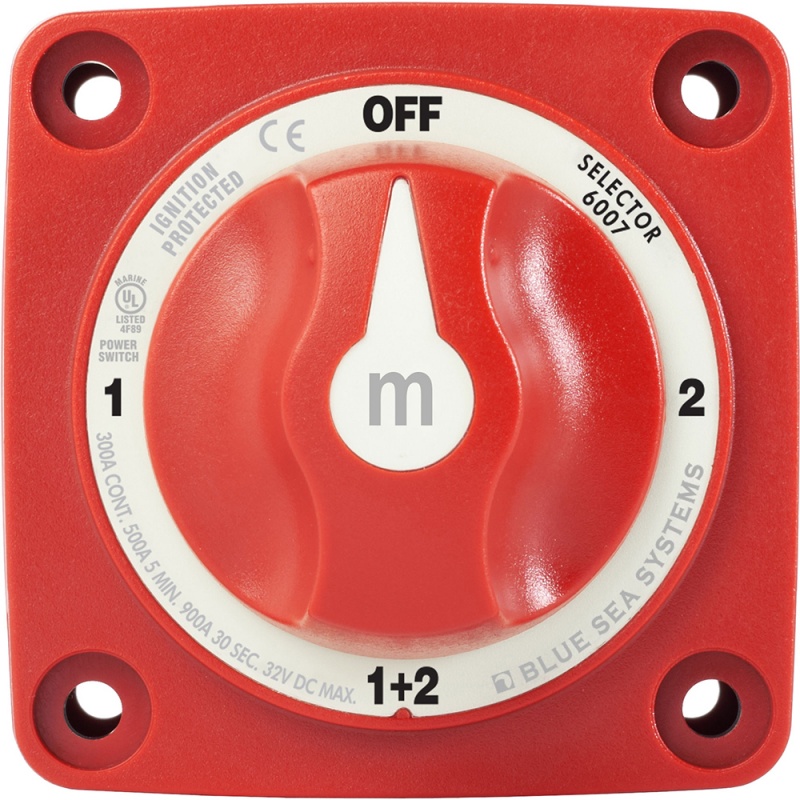 Blue Sea 6007 M-Series (Mini) Battery Switch Selector Four Position Red