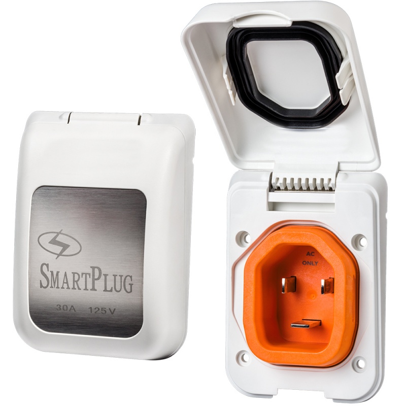 Smartplug 30 Amp Non Metallic White Inlet - Boat & Rv Side