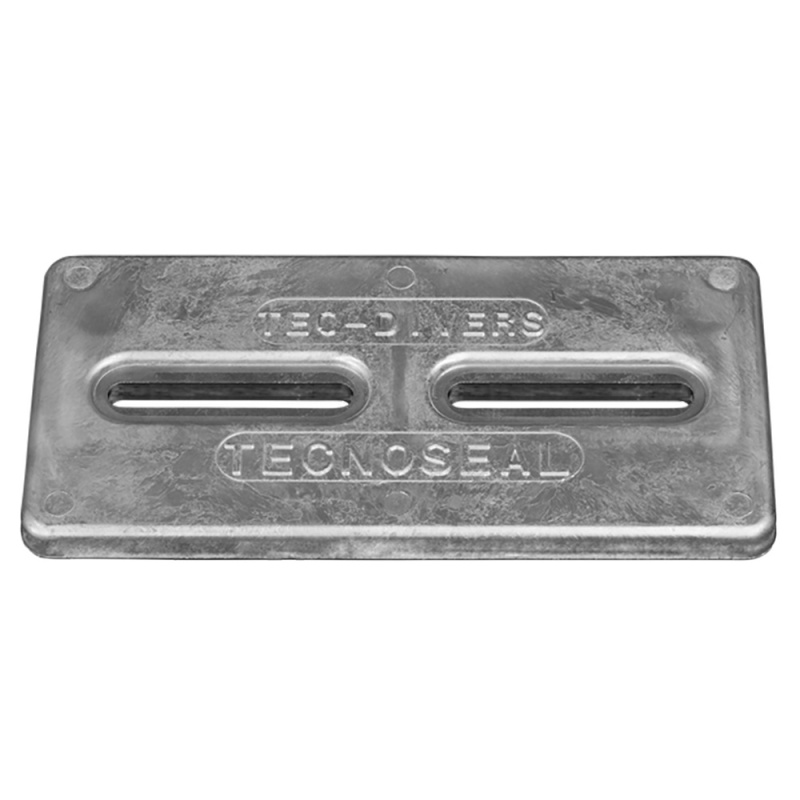 Tecnoseal Rectangular Zinc Plate Anode W/Inserts - 12" X 6" X 1"