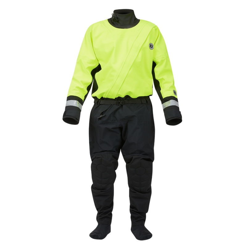 Mustang Msd576 Water Rescue Dry Suit - Fluorescent Yellow Green-Black - Medium