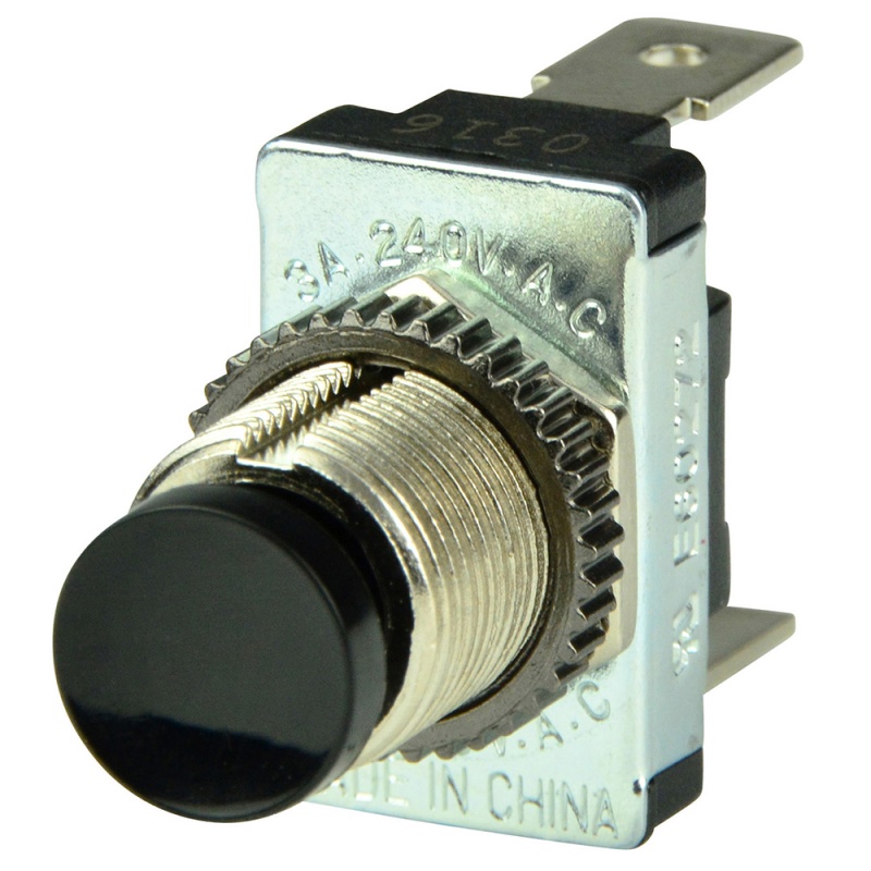 Bep Black Spst Momentary Contact Switch - Off/(On)
