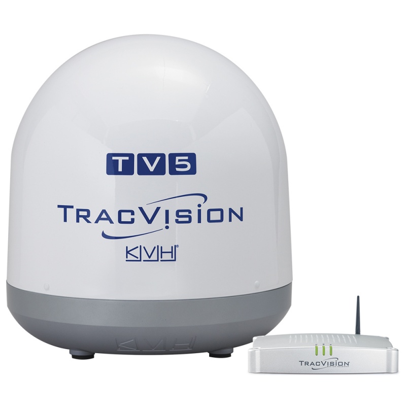 Kvh Tracvision Tv5 W/Ip-Enabled Tv-Hub & Linear Universal Quad-Output Lnb W/Autoskew & Gps