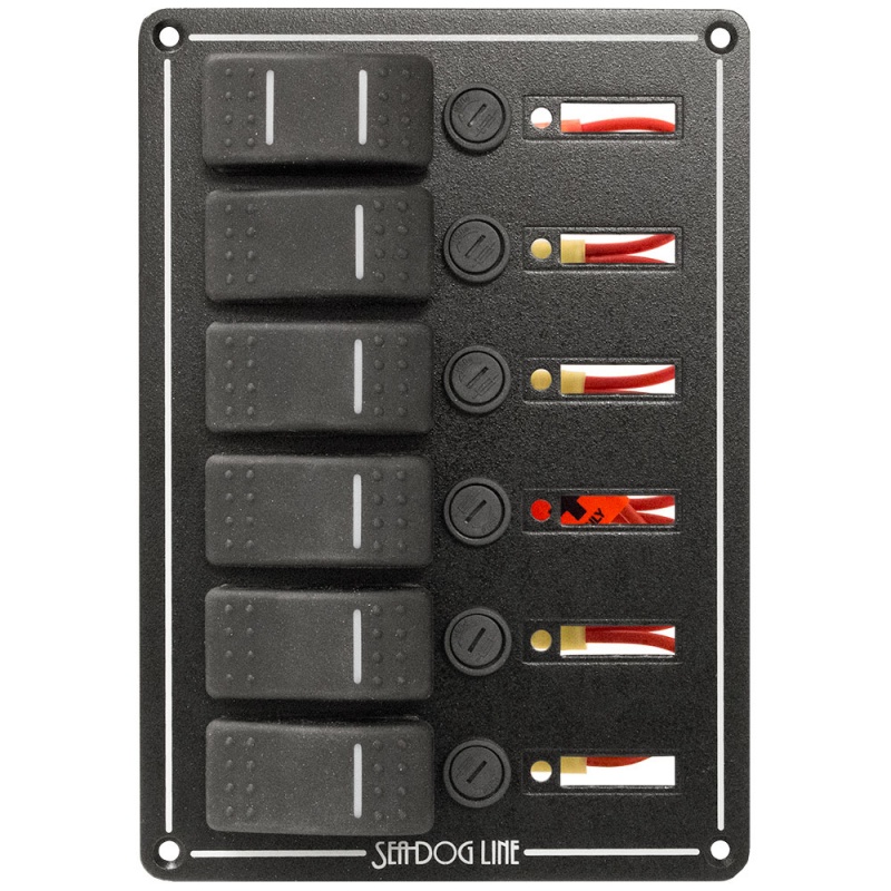 Sea-Dog Rocker Switch Panel - 6 Circuit