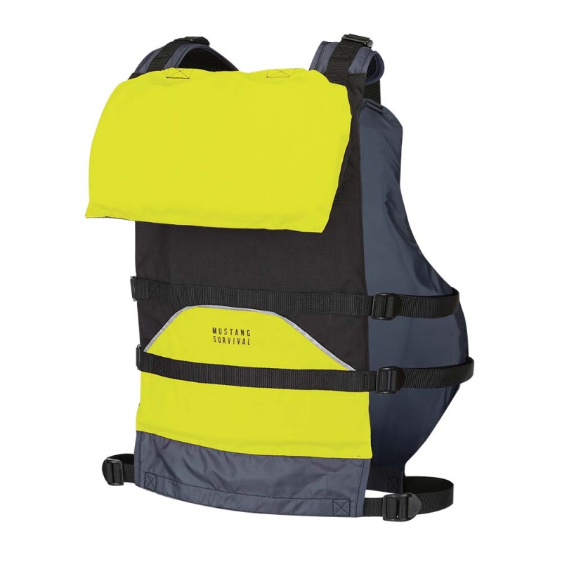 Mustang Youth Canyon V Foam Vest - Yellow/Black - 50-90Lbs