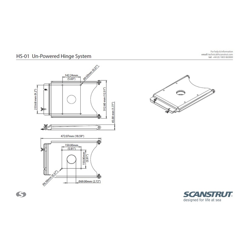 Scanstrut Un-Powered Hinge System F/Powertower®