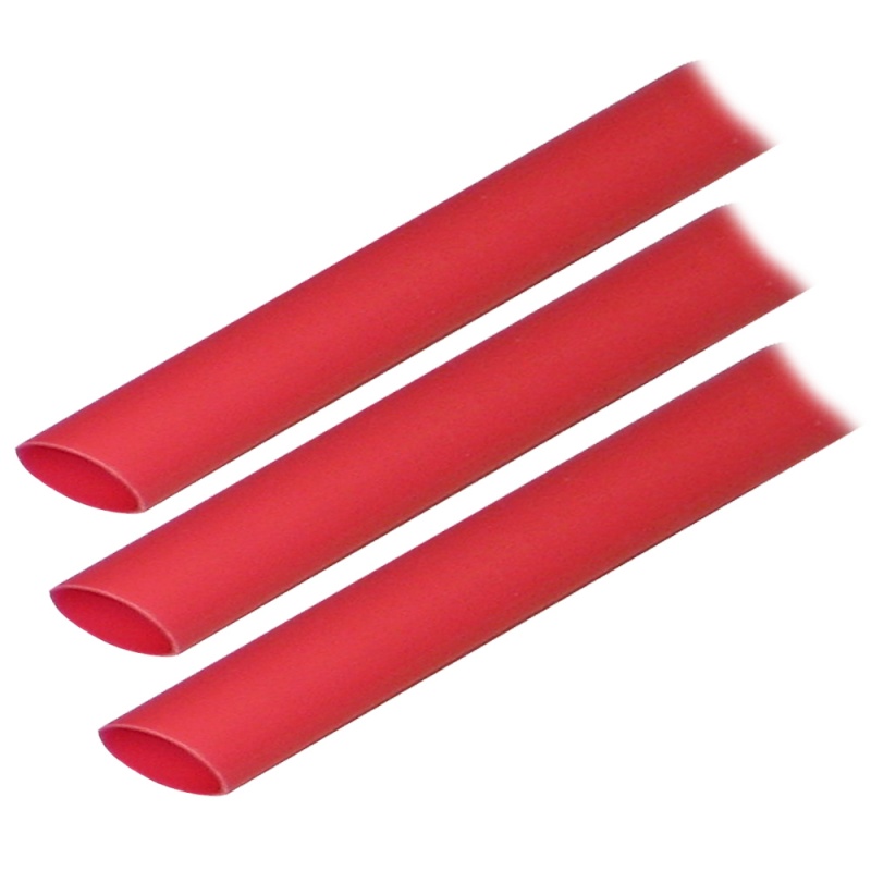 Ancor Adhesive Lined Heat Shrink Tubing (Alt) - 1/2" X 3" - 3-Pack - Red