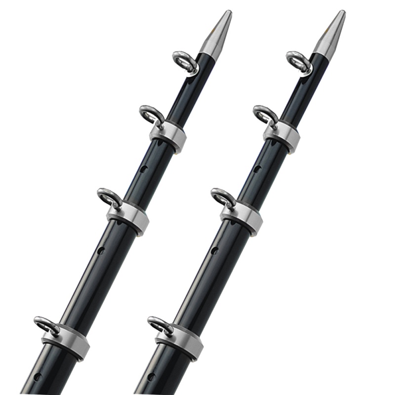 Taco 15' Telescopic Outrigger Poles Hd 1-½" - Black/Silver