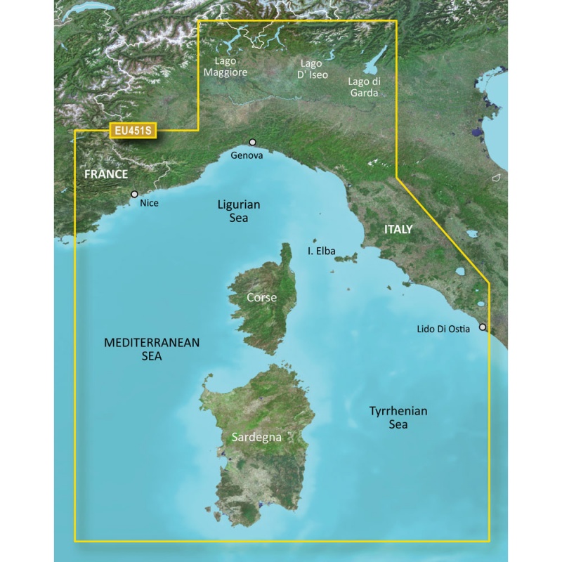 Garmin Bluechart® G3 Vision® Hd - Veu451s - Legurian Sea, Corsica & Sardinia - Microsd™/Sd™