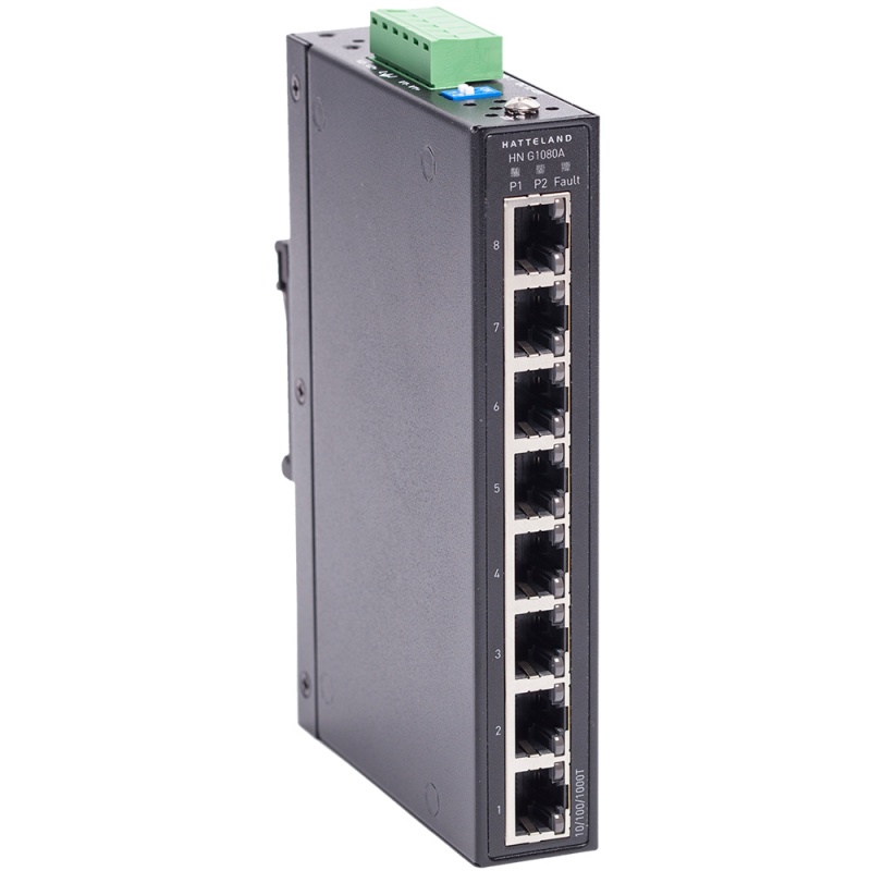 Hatteland Industrial 8-Port Slim Type Unmanaged Gigabit Ethernet Switch