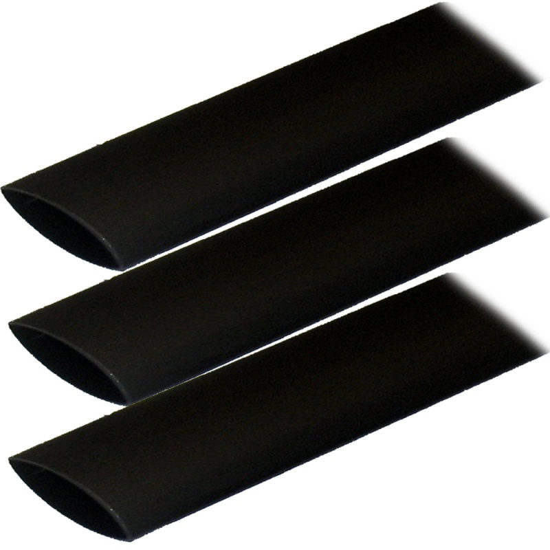 Ancor Adhesive Lined Heat Shrink Tubing (Alt) - 1" X 12" - 3-Pack - Black