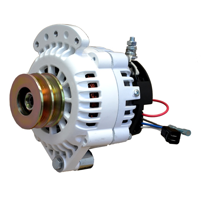 Balmar Alternator 120 Amp 12V 1-2" Single Foot Spindle Mount Dual Vee Pulley W/Isolated Ground