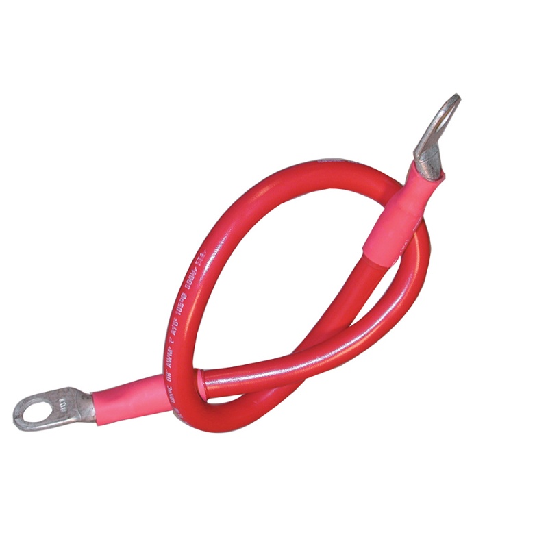Ancor Battery Cable Assembly, 4 Awg (21Mm²) Wire, 3/8" (9.5Mm) Stud, Red - 48" (121.9Cm)