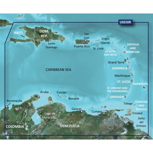 Garmin Bluechart G3 HD - HXUS030R - Southeast Caribbean - Microsd/Sd