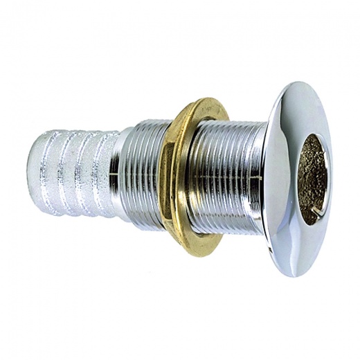 Perko 1-1/8" Thru-Hull Fitting F/ Hose Chrome Plated Bronze Made In The Usa