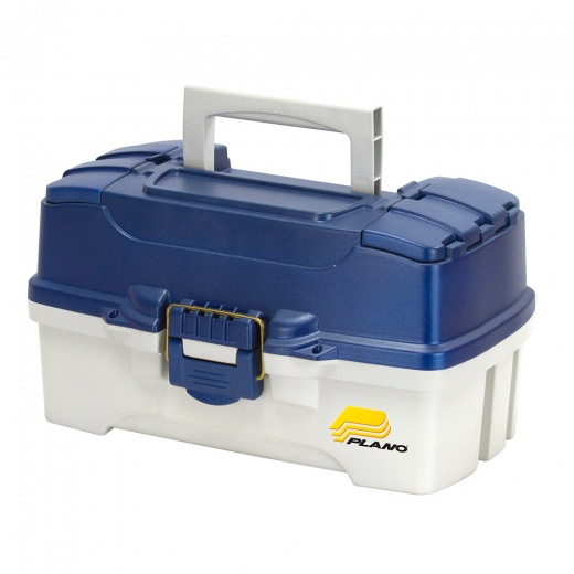 Plano 2-Tray Tackle Box W/Duel Top Access - Blue Metallic/Off White