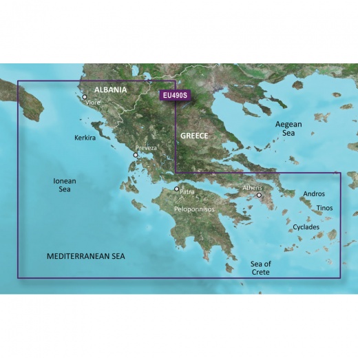 Garmin Bluechart G3 Vision HD - VEU490S - Greece West Coast & Athens