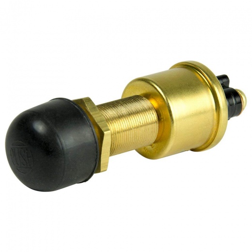 Cole Hersee Heavy Duty Push Button Switch W/Rubber Cap SPST Off-On 2 Screw - 35A