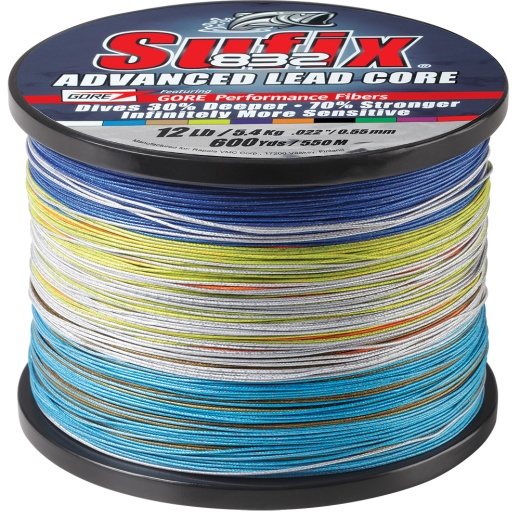 Sufix 832 Advanced Lead Core - 12Lb - 10-Color Metered - 600 Yds