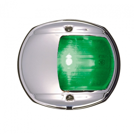 Perko Led Side Light - Green - 12V - Chrome Plated Housing