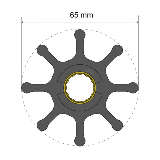 Albin Group Premium Impeller Kit 65 X 16 X 50Mm - 8 Blade - Spline Insert